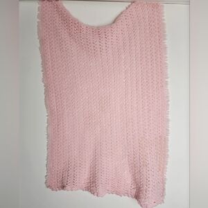 Handknit Pink Baby Blanket